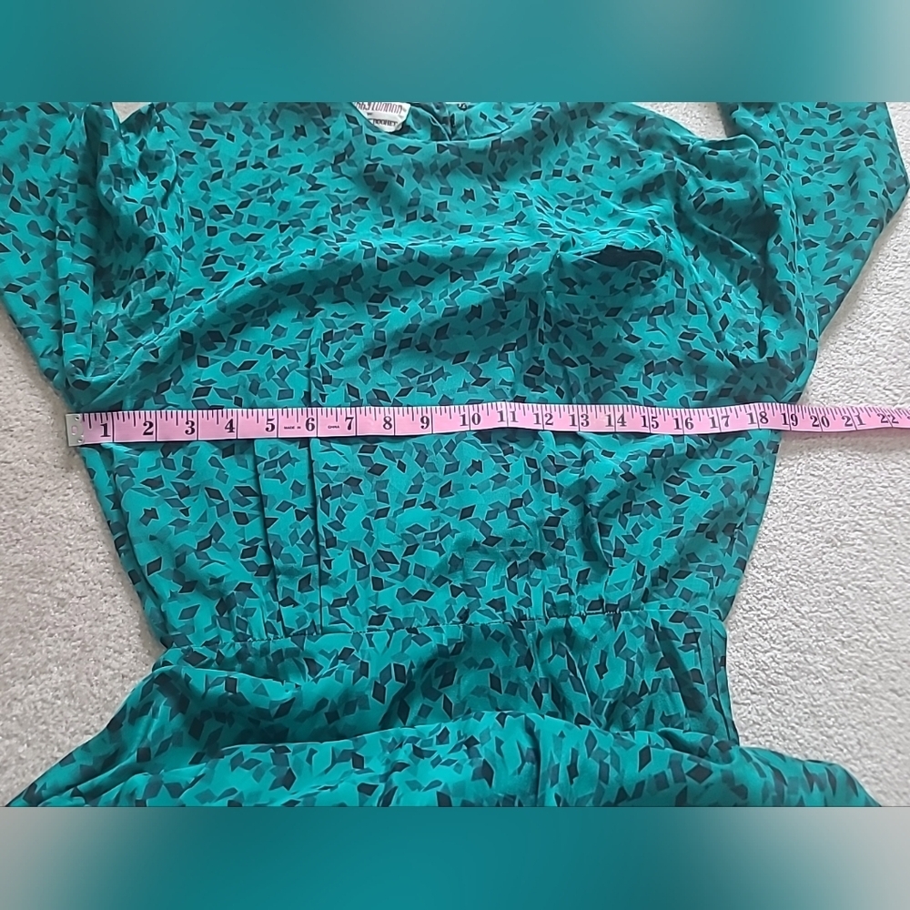 VINTAGE Maggy London by Jeannene Booher 100% Silk Long Abstract Print Dress 80's - Picture 12 of 15